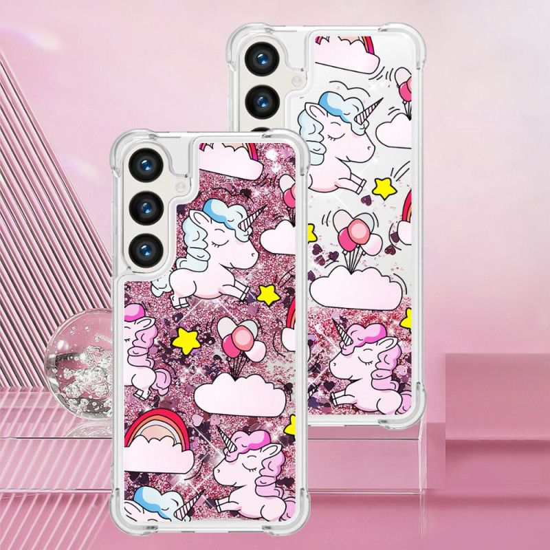 Κάλυμμα Samsung Galaxy S24 Plus 5g Θήκες Κινητών Unicorns And Clouds Liquid Glitter