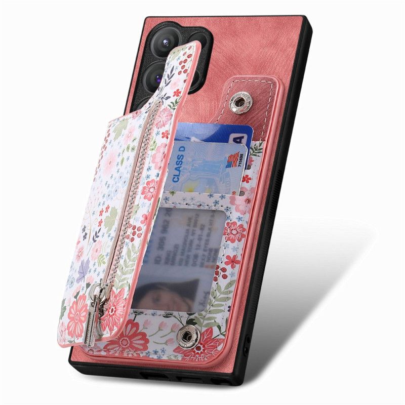 Κάλυμμα Samsung Galaxy S24 Ultra 5g Floral Integrated Wallet Σιλικόνης