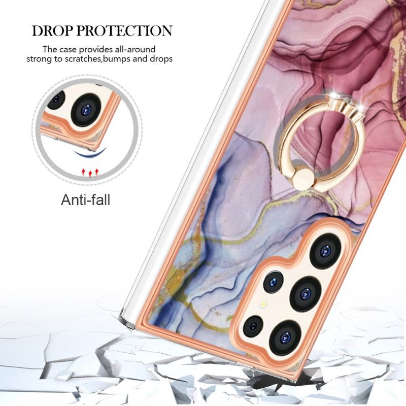 Κάλυμμα Samsung Galaxy S24 Ultra 5g Με Μαρμάρινο Δαχτυλίδι Στήριξης