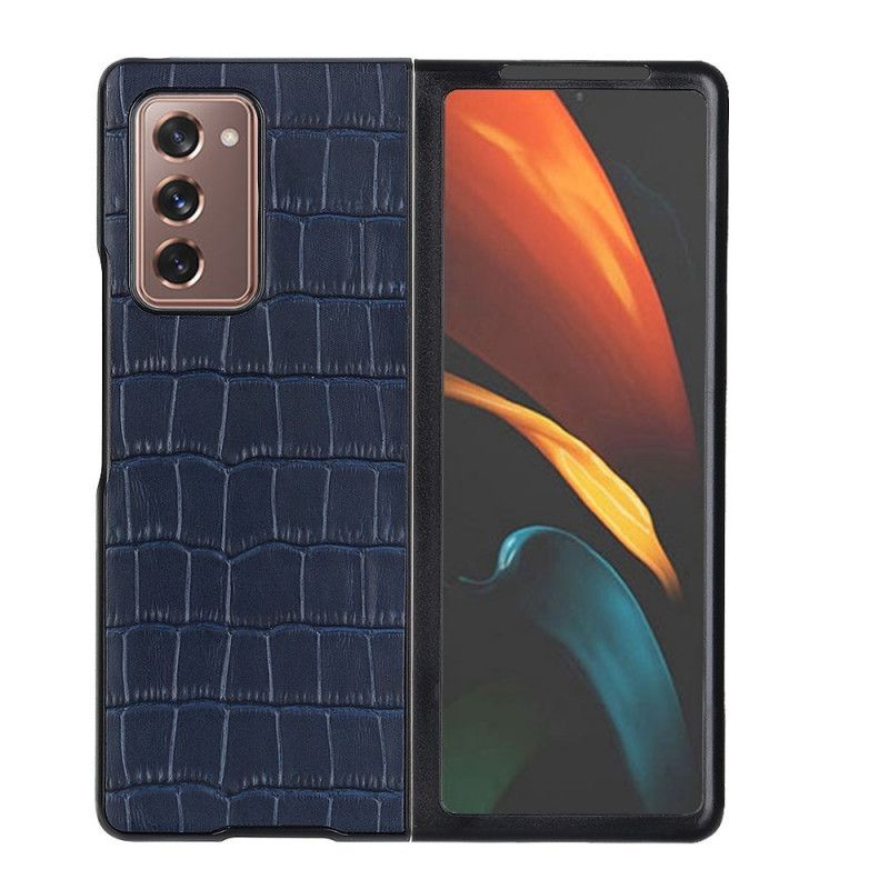 Κάλυμμα Samsung Galaxy Z Fold 2 Μαύρο Γνήσιο Δέρμα Κροκόδειλου Πρωτότυπος