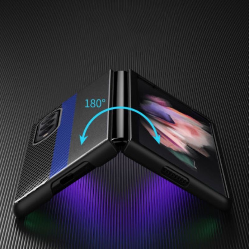 Κάλυμμα Samsung Galaxy Z Fold 3 5G Κόκκινο Έγχρωμη Γραμμή Ανθρακόνημα