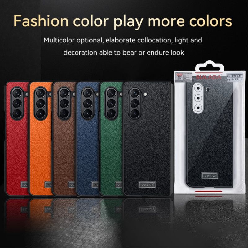 Κάλυμμα Samsung Galaxy Z Fold 5 Litchi Leather Design Abeel