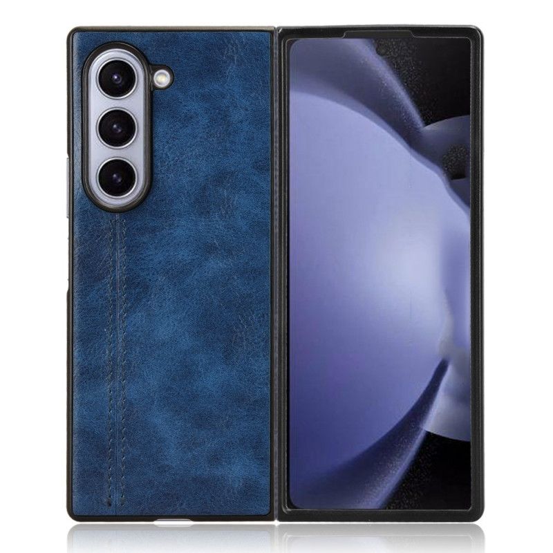 Κάλυμμα Samsung Galaxy Z Fold 6 Ραφή Απομίμησης Δέρματος Σιλικόνης