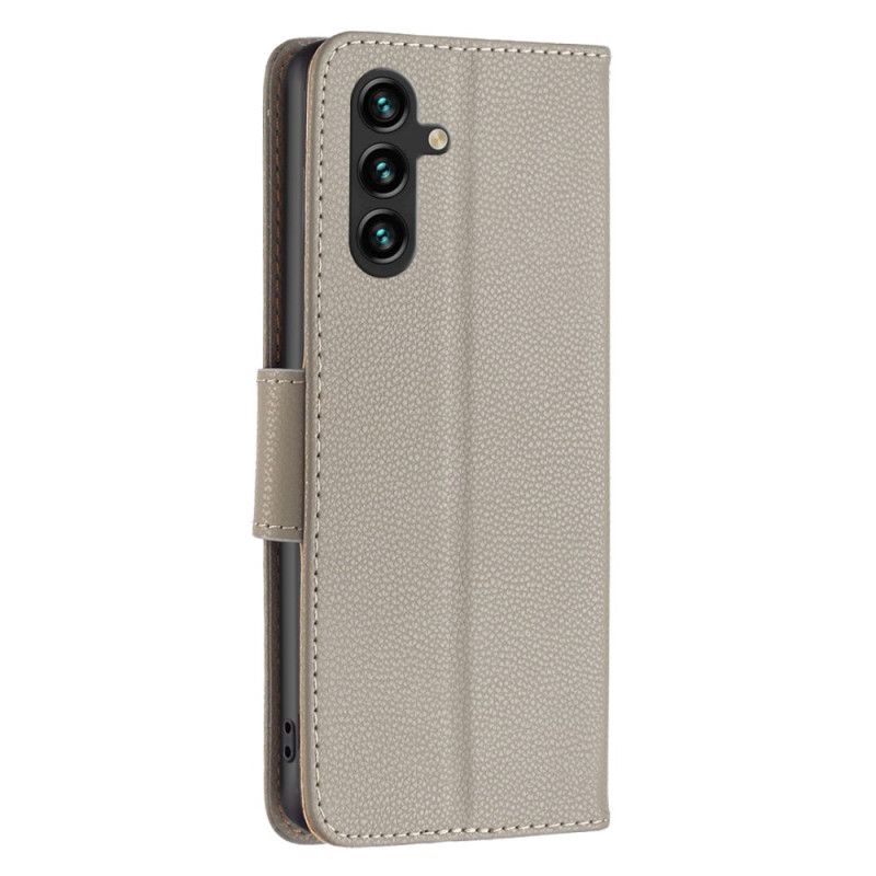 Θηκη Κινητου Samsung Galaxy A15 Θήκες Κινητών Litchi Leather Style Με Λουράκι