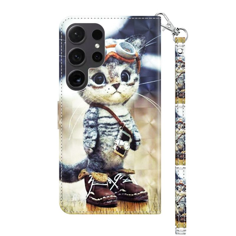 Θηκη Κινητου Samsung Galaxy S24 Ultra 5g Θήκες Κινητών Aviator Cat Με Λουράκι