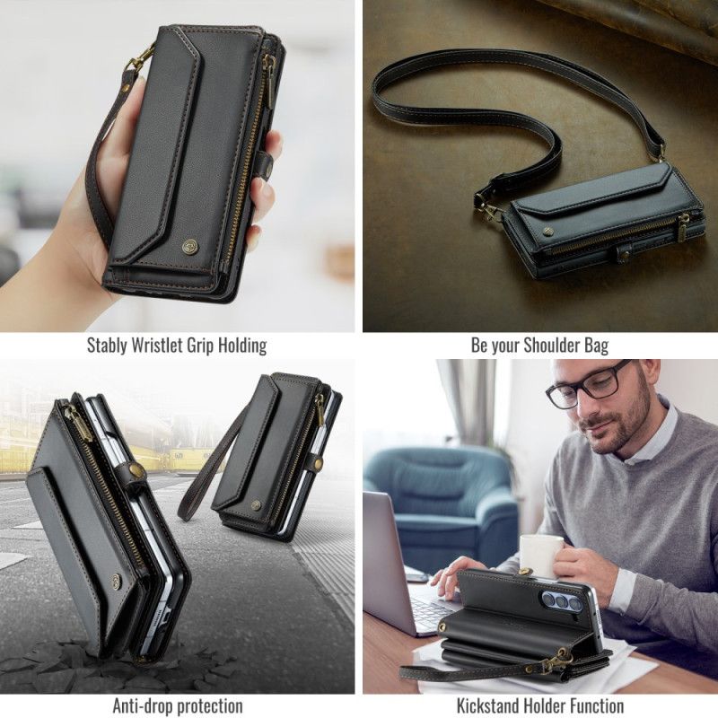 Θηκη Κινητου Samsung Galaxy Z Fold 6 Θήκες Κινητών Πορτοφόλι Caseme Shoulder And Lanyard