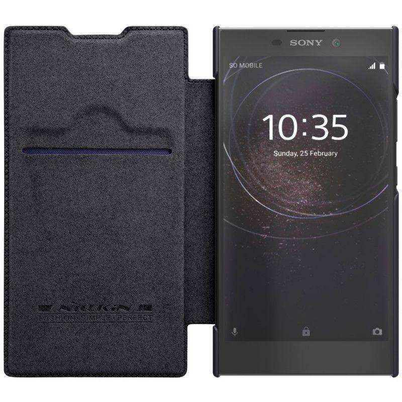 δερματινη θηκη Sony Xperia L2 Μαύρο Nillkin Qin Σειρά