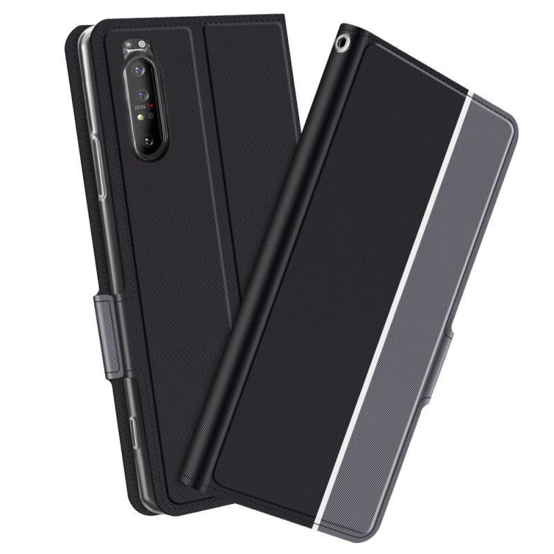 Κάλυμμα Folio Sony Xperia 1 II Μαύρο Δίχρωμη Σειρά Baiyu