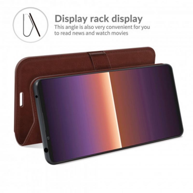 Κάλυμμα Folio Sony Xperia 1 III Μαύρο Ultra Faux Δέρμα