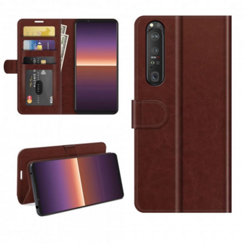 Κάλυμμα Folio Sony Xperia 1 III Μαύρο Ultra Faux Δέρμα