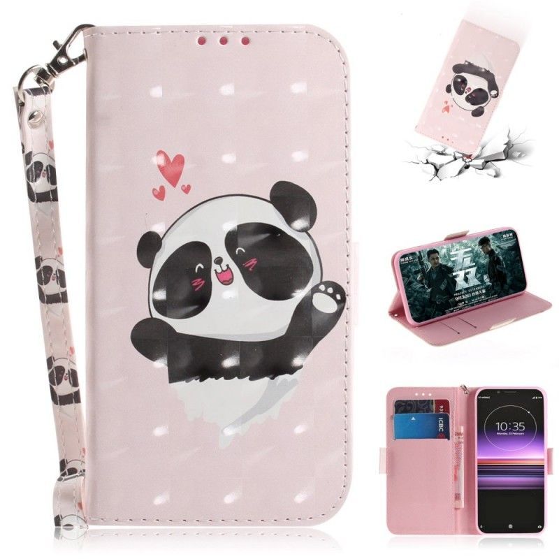 Κάλυμμα Folio Sony Xperia 1 Panda Love Λουράκι