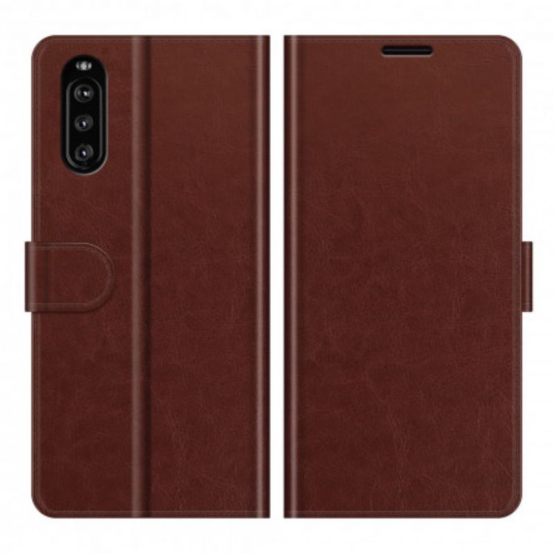 Κάλυμμα Folio Sony Xperia 10 III Μαύρο Ultra Faux Δέρμα