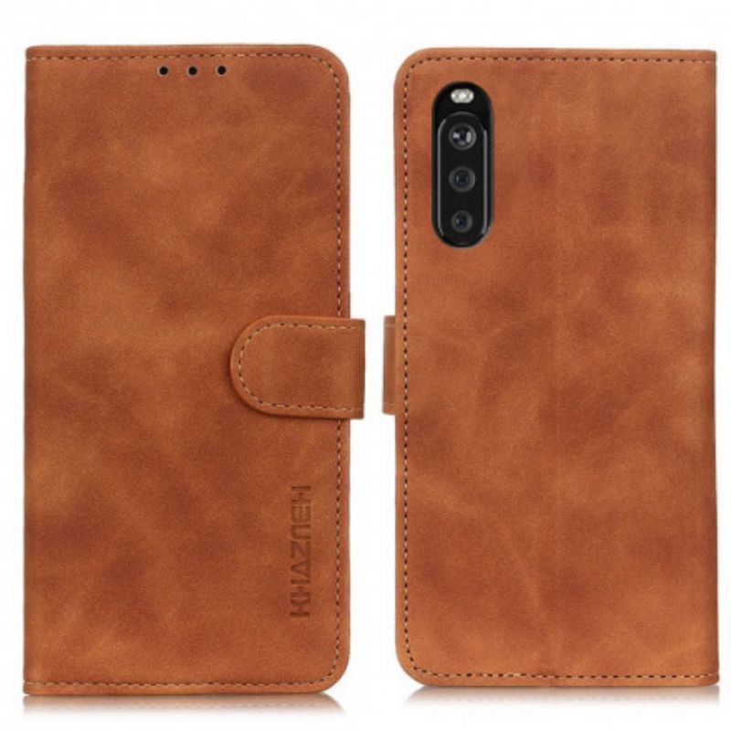 Κάλυμμα Folio Sony Xperia 10 III Μαύρο Vintage Khazneh Leather Effect