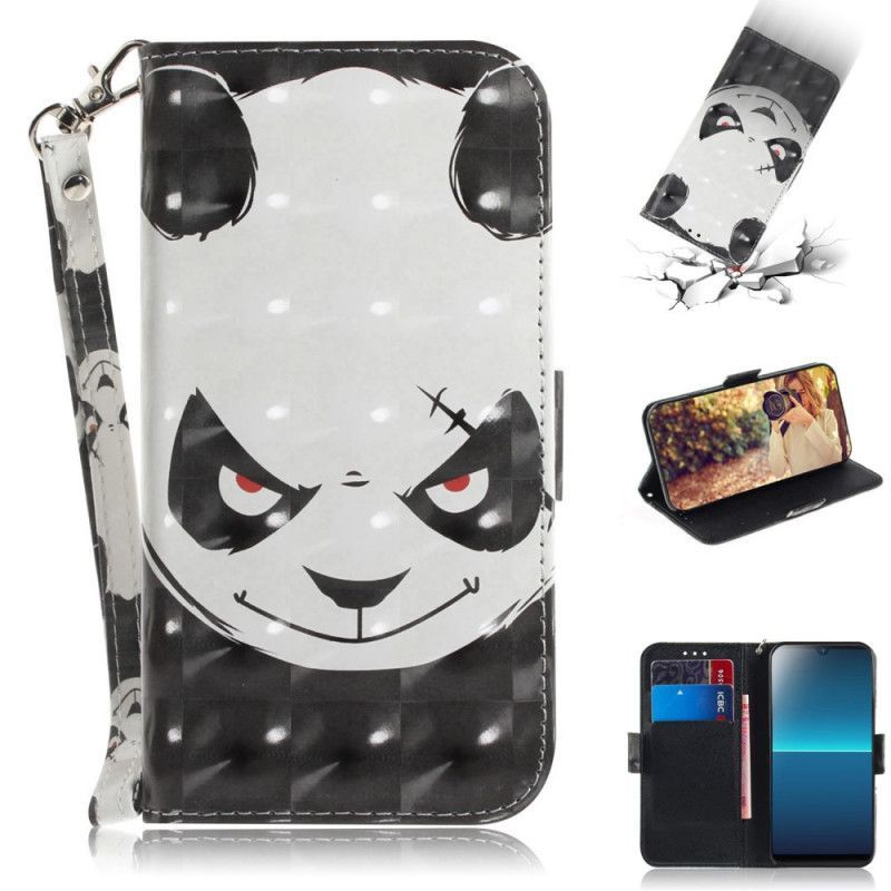 Κάλυμμα Folio Sony Xperia L4 Θυμωμένο Panda Με Λουράκι