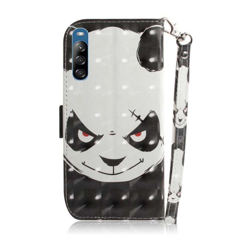 Κάλυμμα Folio Sony Xperia L4 Θυμωμένο Panda Με Λουράκι