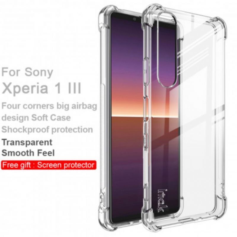 Κάλυμμα Για Sony Xperia 1 III Μαύρο Διαφανές Με Φιλμ Οθόνης Imak