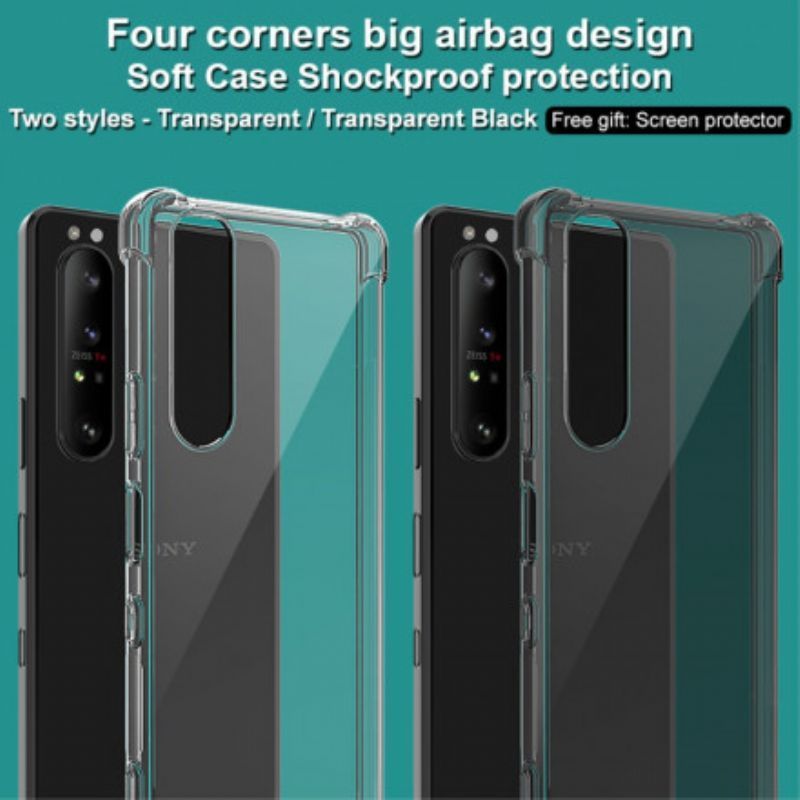 Κάλυμμα Για Sony Xperia 1 III Μαύρο Διαφανές Με Φιλμ Οθόνης Imak