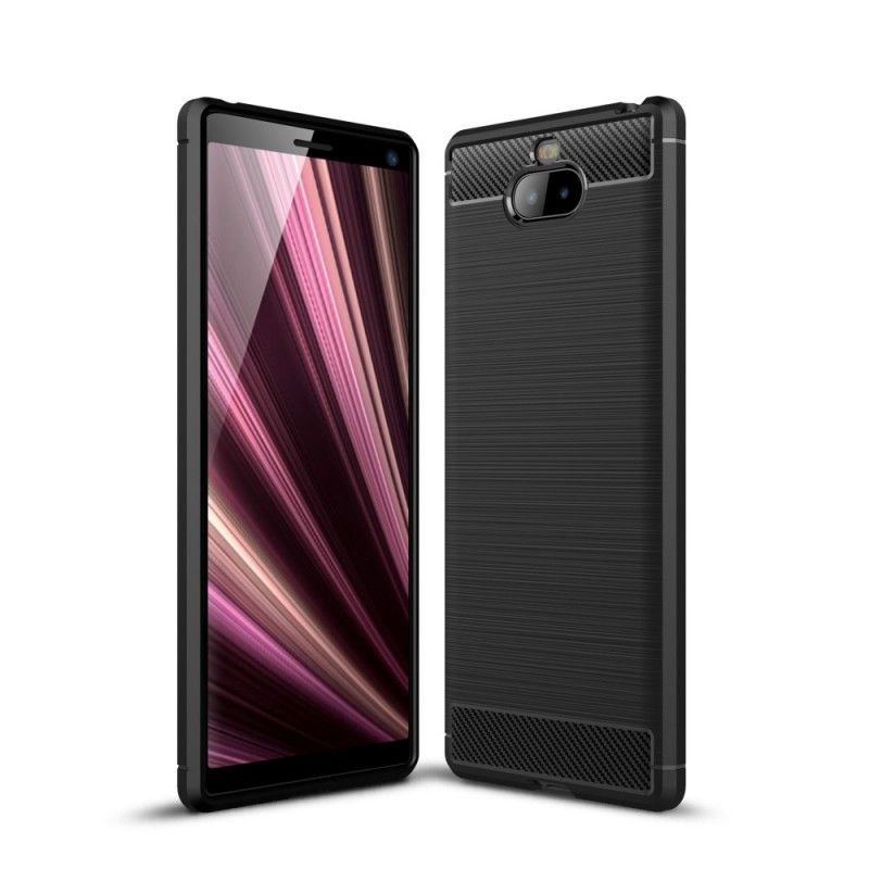 Κάλυμμα Sony Xperia 10 Plus Μαύρο Βουρτσισμένη Ίνα Άνθρακα