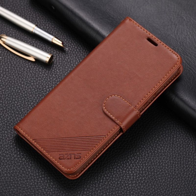 δερματινη Κάλυμμα Για Xiaomi Redmi Note 8 Γκρι Azns Faux Leather