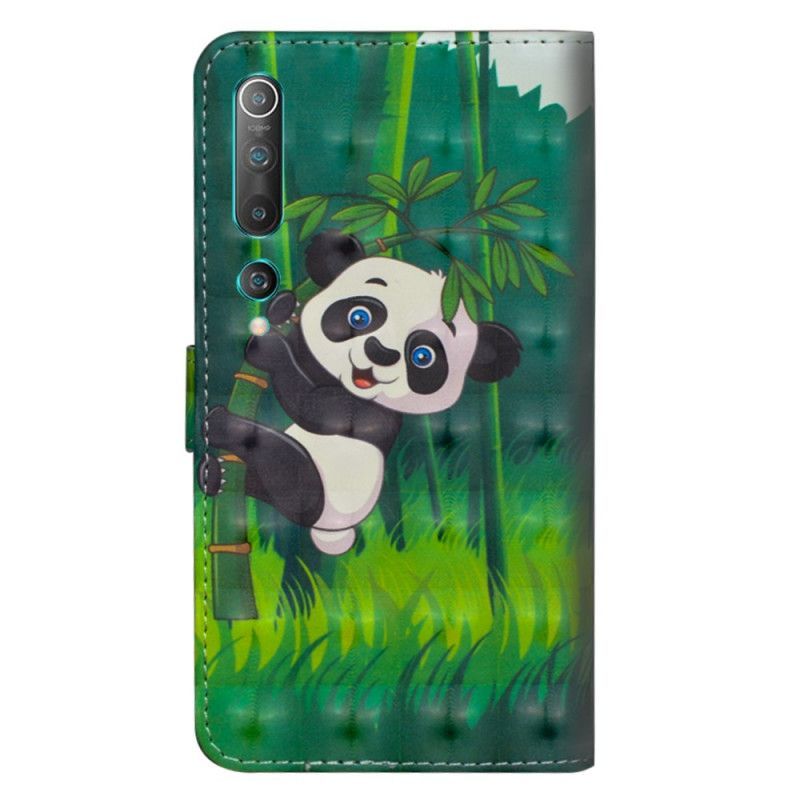 δερματινη Κάλυμμα Xiaomi Mi 10 / 10 Pro Panda Και Μπαμπού σιλικόνης