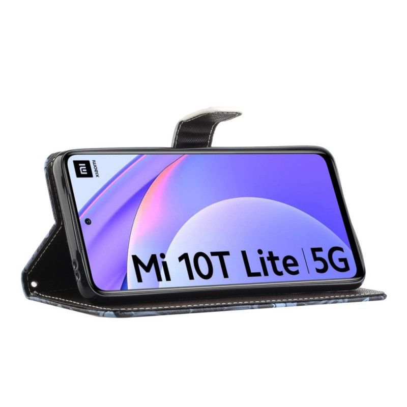 δερματινη Κάλυμμα Xiaomi Mi 10T Lite 5G / Redmi Note 9 Pro 5G Λύκος Το Χειμώνα Με Κορδόνι