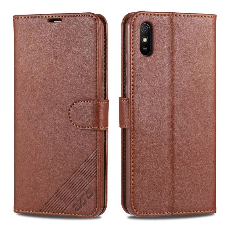 δερματινη Κάλυμμα Xiaomi Redmi 9A Μαύρο Azns Faux Leather Πρωτότυπος