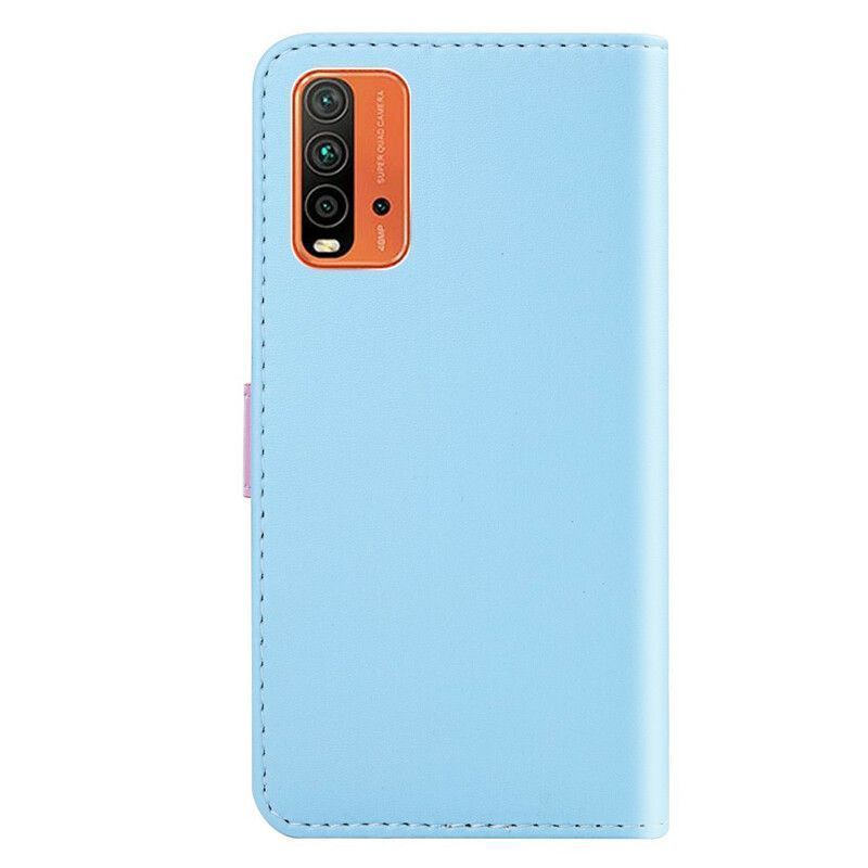 δερματινη Κάλυμμα Xiaomi Redmi 9T Μαύρο Τρίχρωμο Δερμάτινο Εφέ