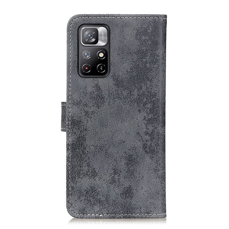 δερματινη Κάλυμμα Xiaomi Redmi Note 11 / Poco M4 Pro 5G Ματζέντα Vintage Δερμάτινο Εφέ