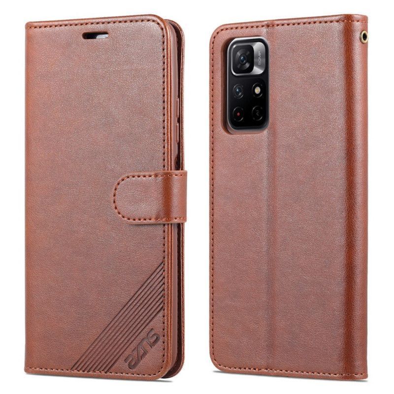 δερματινη Κάλυμμα Xiaomi Redmi Note 11 / Poco M4 Pro 5G Μαύρο Azns Faux Leather