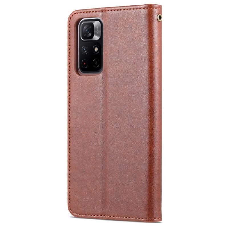 δερματινη Κάλυμμα Xiaomi Redmi Note 11 / Poco M4 Pro 5G Μαύρο Azns Faux Leather