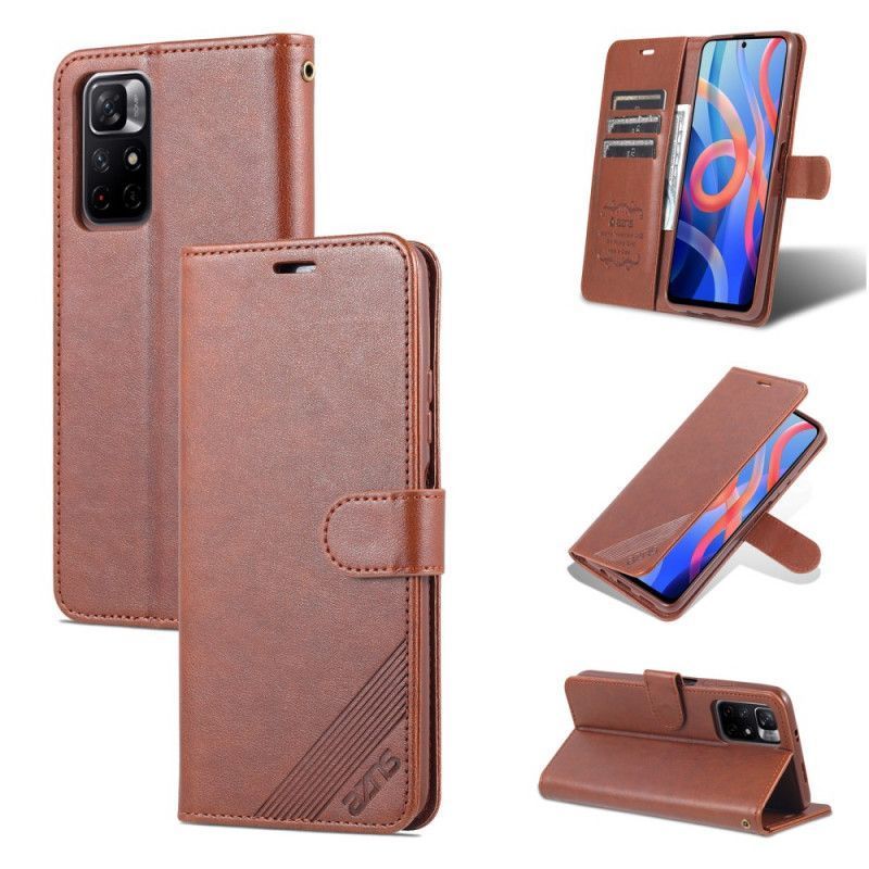 δερματινη Κάλυμμα Xiaomi Redmi Note 11 / Poco M4 Pro 5G Μαύρο Azns Faux Leather