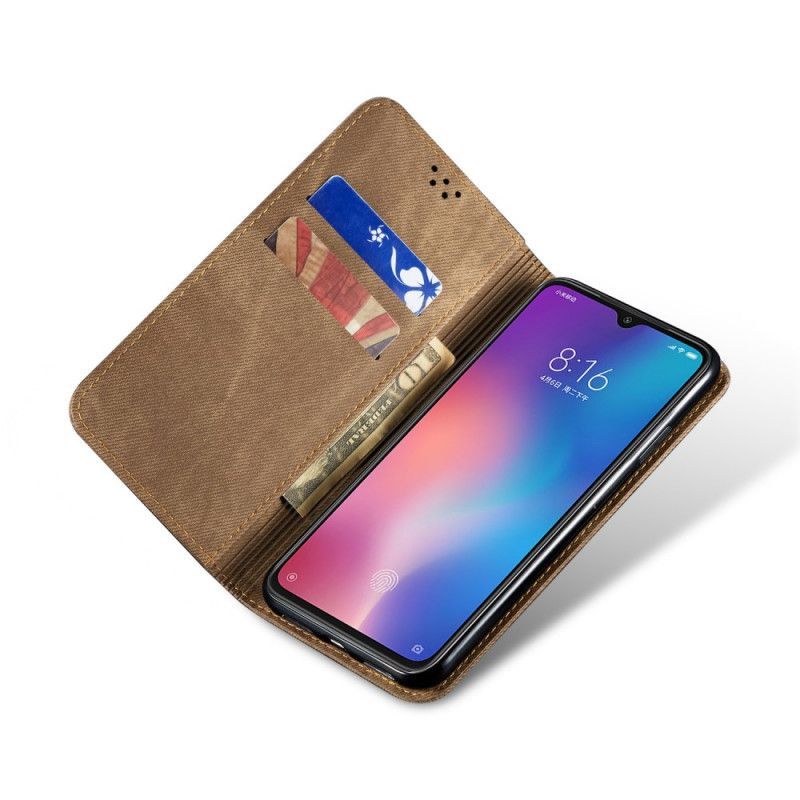 δερματινη θηκη Για Xiaomi Mi 9 Καφέ Τζιν Ύφασμα