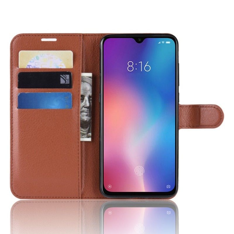 Κάλυμμα Folio Xiaomi Mi 9 SE Μαύρο Ρετρό Λίτσι