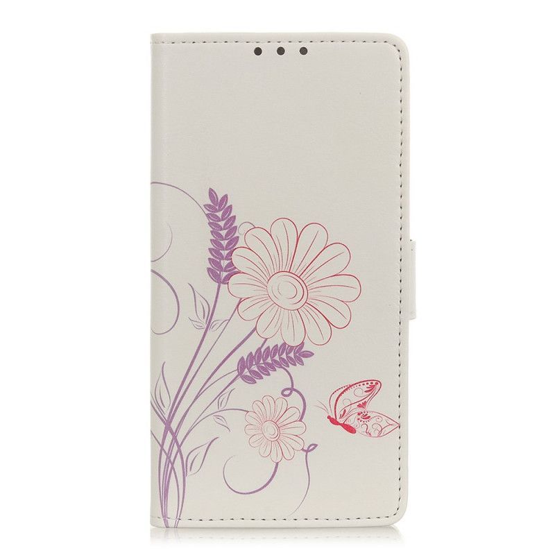 Κάλυμμα Folio Xiaomi Mi Note 10 Lite Θήκες Κινητών Σχέδιο Πεταλούδας Και Λουλουδιών