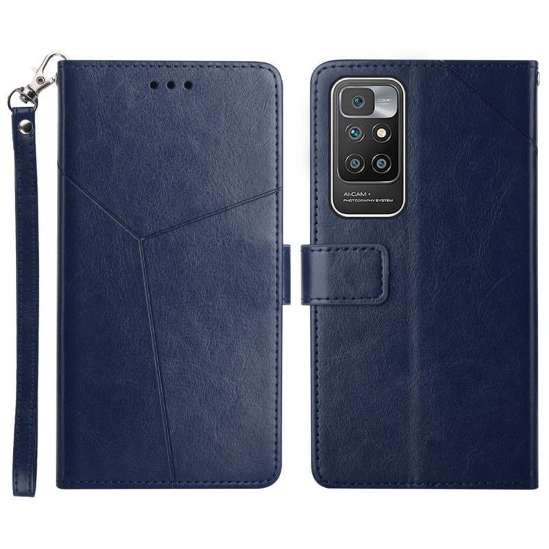 Κάλυμμα Folio Xiaomi Redmi 10 Μαύρο Geo Leather Style Y Design