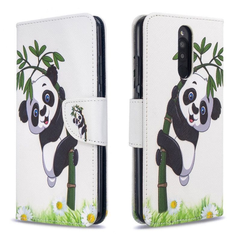 Κάλυμμα Folio Xiaomi Redmi 8 Panda Σε Μπαμπού