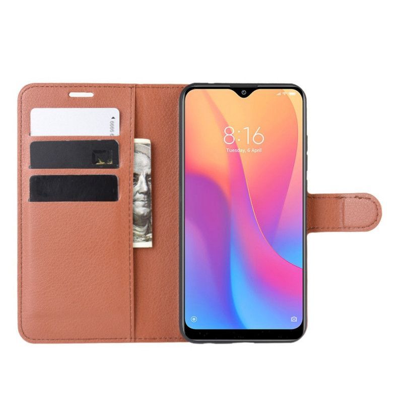 Κάλυμμα Folio Xiaomi Redmi 8A Μαύρο Κλασικό Ψεύτικο Δέρμα