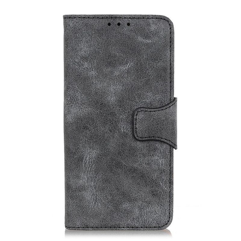 Κάλυμμα Folio Xiaomi Redmi Note 10 / Note 10S Γκρι Vintage Σπαστό Δέρμα