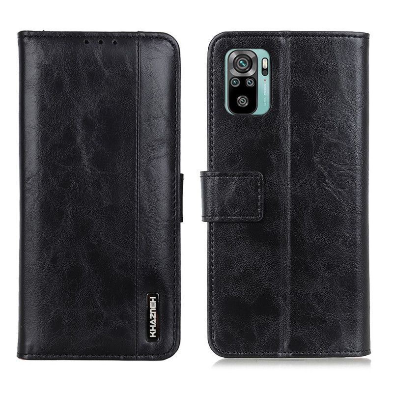 Κάλυμμα Folio Xiaomi Redmi Note 10 / Note 10S Μαύρο Khazneh Elegance Δερμάτινο Στυλ