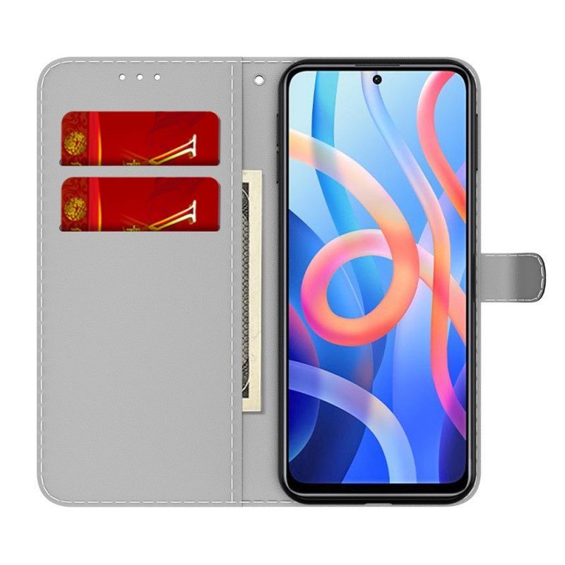 Κάλυμμα Folio Xiaomi Redmi Note 11 / Poco M4 Pro 5G Μαύρο Αφηρημένο Μοτίβο