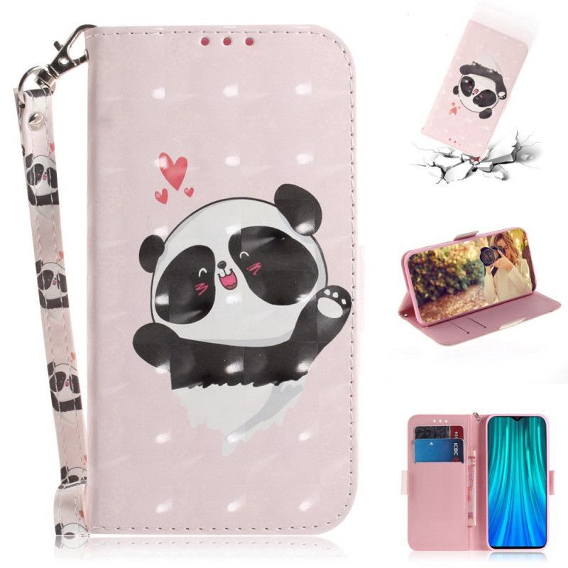 Κάλυμμα Folio Xiaomi Redmi Note 8 Pro Θήκες Κινητών Panda Love Λουράκι