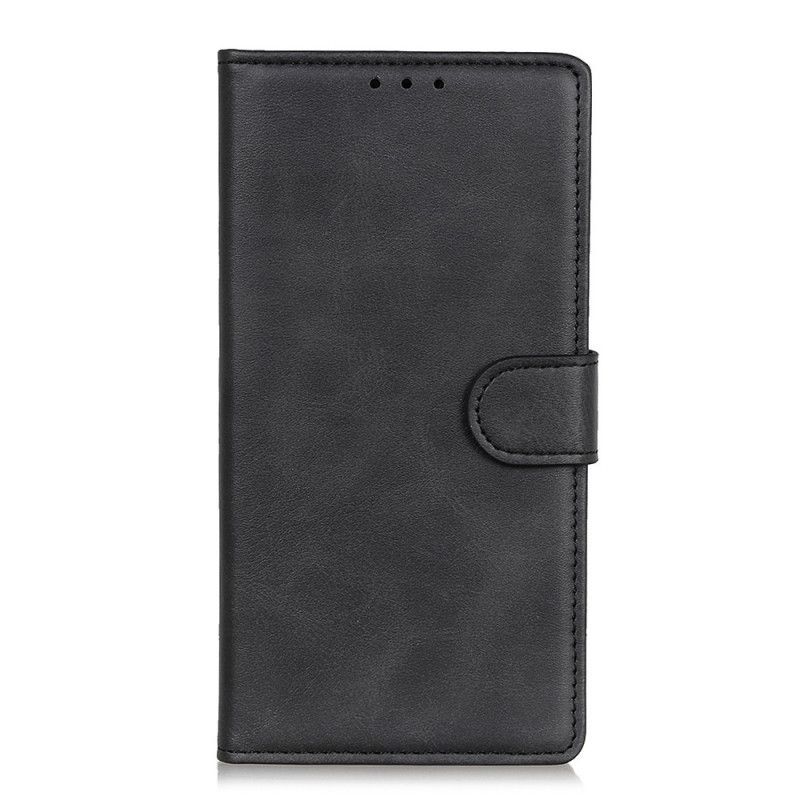 Κάλυμμα Folio Xiaomi Redmi Note 9 5G / Note 9T 5G Μαύρο Ρετρό Ματ Δερμάτινο Εφέ