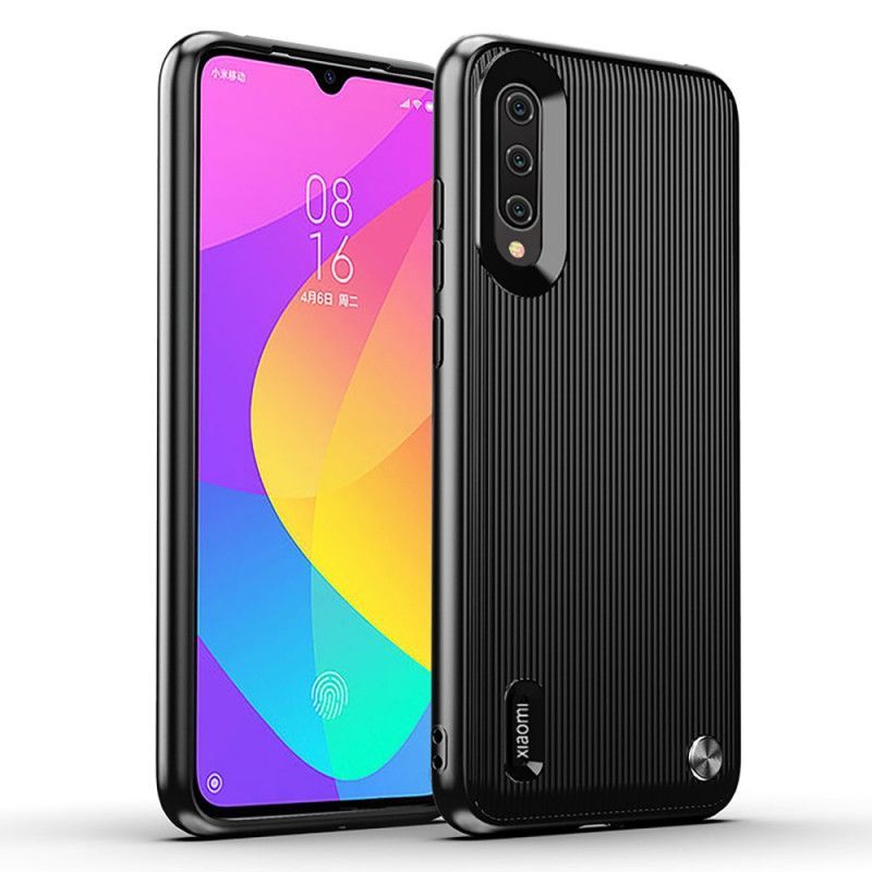 Κάλυμμα Για Xiaomi Mi 9 Lite Μαύρο Σχέδιο Σιλικόνης Με Υφή