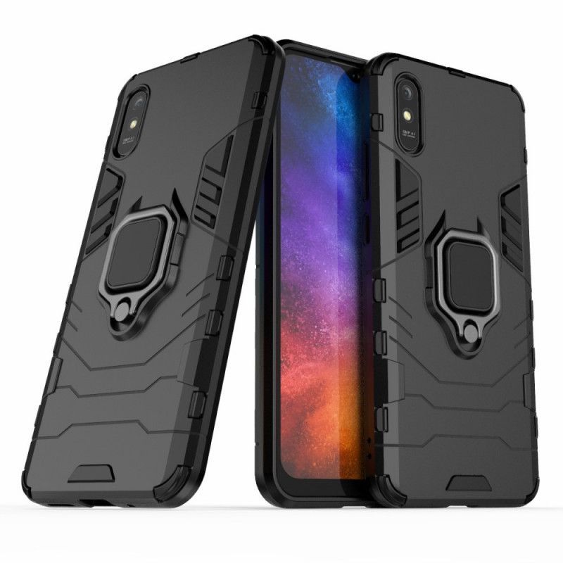 Κάλυμμα Για Xiaomi Redmi 9A Μαύρο Ανθεκτικός Δακτύλιος