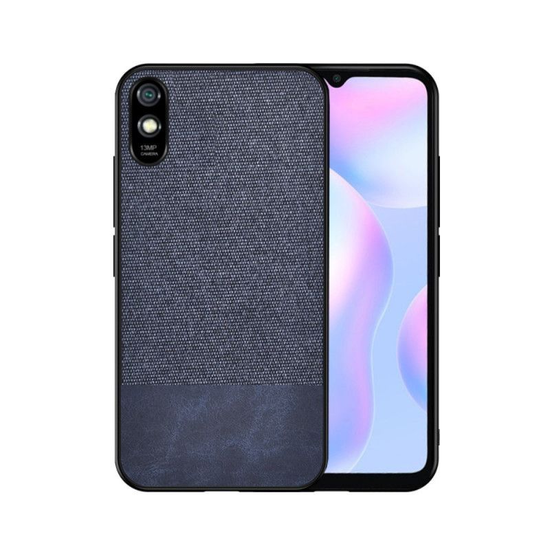 Κάλυμμα Για Xiaomi Redmi 9A Μαύρο Απομίμηση Δέρματος Διπλής Υφής