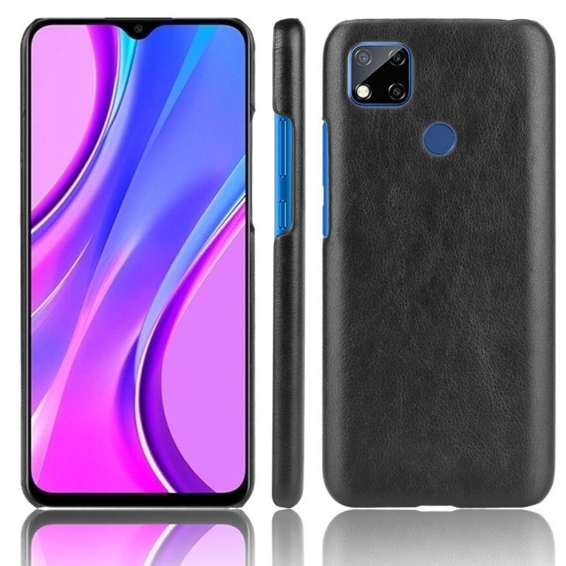 Κάλυμμα Για Xiaomi Redmi 9C Μαύρο Εφέ Δέρματος Λίτσι