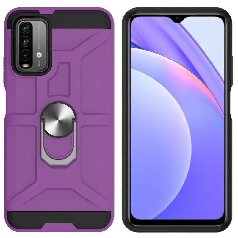 Κάλυμμα Για Xiaomi Redmi 9T Μαύρο Μεταλλικός Δακτύλιος Στήριξης