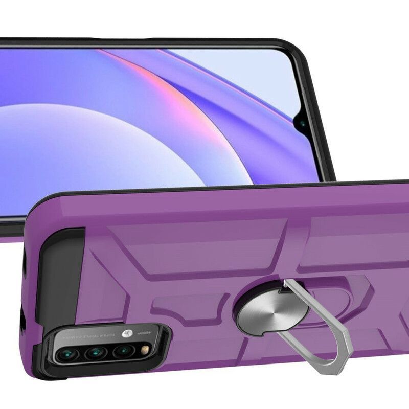 Κάλυμμα Για Xiaomi Redmi 9T Μαύρο Μεταλλικός Δακτύλιος Στήριξης