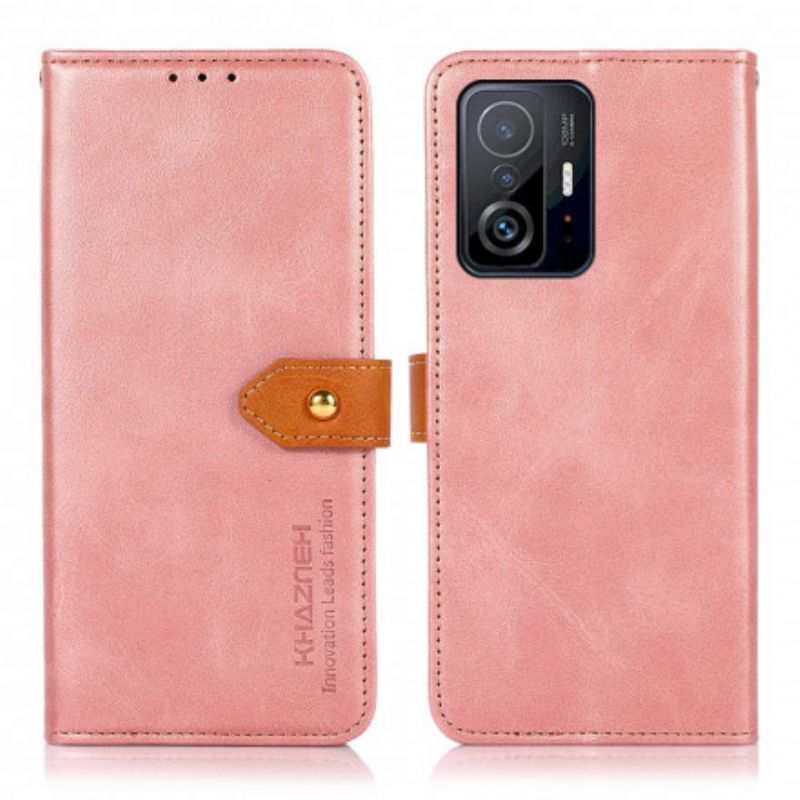 Κάλυμμα Xiaomi 11T / 11T Pro Δίχρωμο Χρυσό Κούμπωμα Khazneh