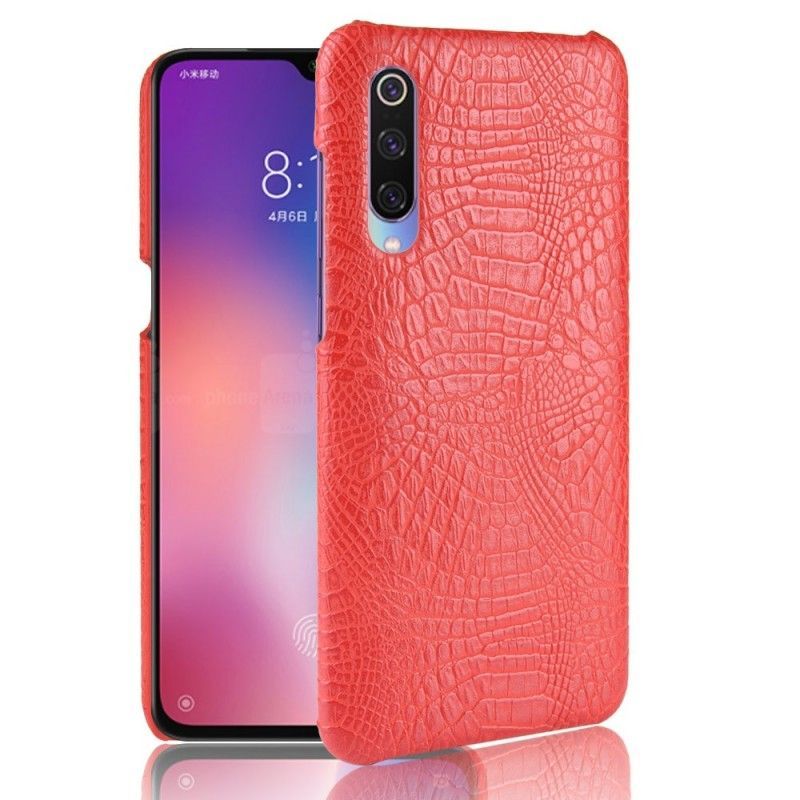 Κάλυμμα Xiaomi Mi 9 Κόκκινο Εφέ Δέρματος Κροκόδειλου